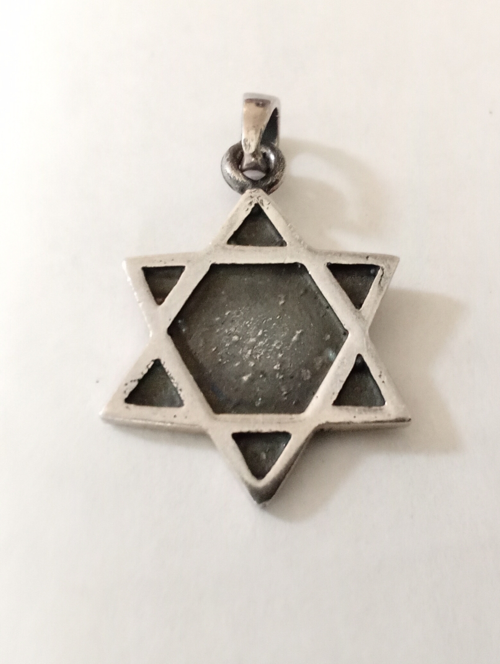 NEW .925 Sterling Silver Star of David Pendant Jewelry! Oxidized. 1/2". Unisex.
